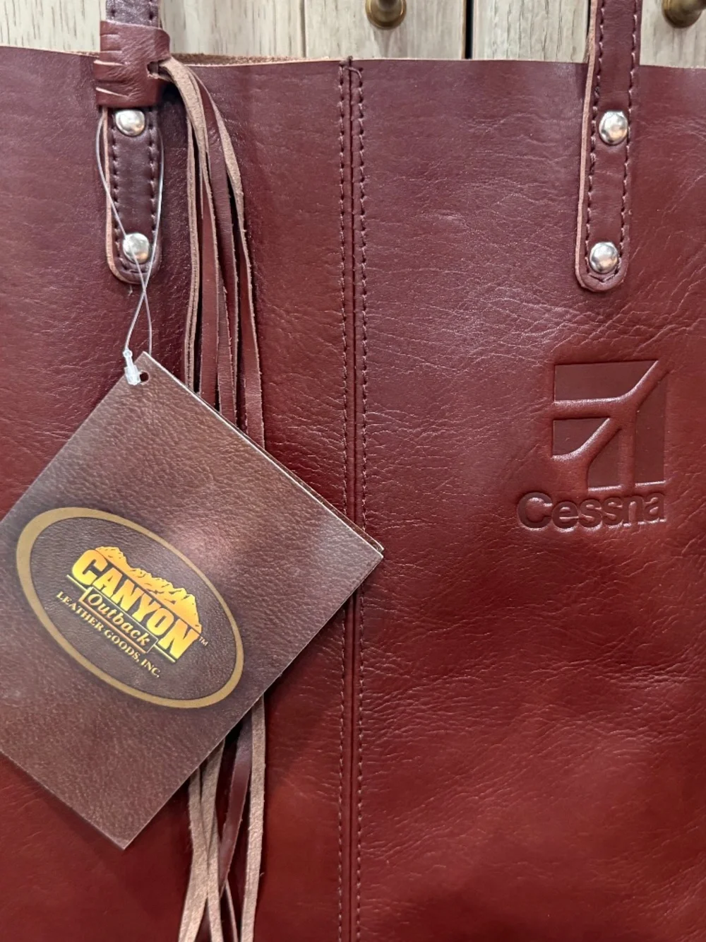 Cessna Leather Tote, by Canyon Outback, New and Never Worn